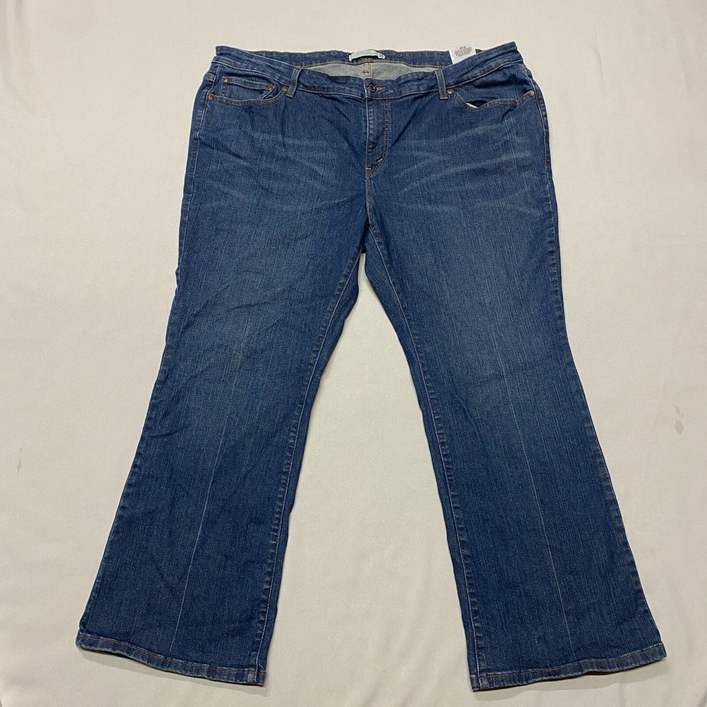 Levi's Bootcut 590 Jeans Mid-Rise Women’s Sz 22 S/C Blue Denim Stretch Zip Fly